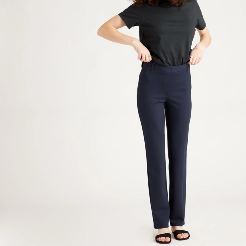 Quince Navy Straight-Leg Women's Pants